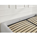 Bobochic Paris Svetlo siva oblazinjena zakonska postelja s prostorom za shranjevanje/brez vzglavja z letvenim dnom 180x200 cm Inera – | Shoptok.si