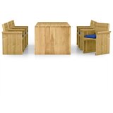 The Living Store Vrtna jedilna garnitura 7-delna z blazinami impreg. borovina - Jedilna Garnitura, (21422049) | Shoptok.si