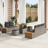vidaXL 8 komada vrtni sofa set s jastučićima siva poli ratan akacija | shoptok.hr