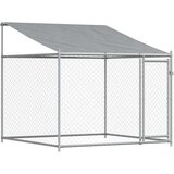  Kavez za pse s krovom i vratima sivi 10x2x2 m pocinčani čelik | shoptok.hr
