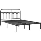 Metalni okvir za krevet s uzglavljem crni 135x190 cm | shoptok.hr