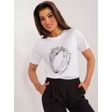 Fashion Hunters White T-shirt with appliqués and print Cene
