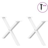  Noge za klub stolić u obliku slova X, 2 kom, bijele, 70 x (42-43) cm, čelik | shoptok.hr