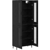  Visok predalnik 2 pcs Črna Orehovina Inženirski les in steklo, (5000107746) | Shoptok.si