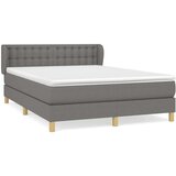  Box spring postelja z vzmetnico temno siva 140x200 cm blago, (20724199) | Shoptok.si