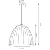  Luster na sajli TELMA 1xE27/60W/230V, prečnik 70 cm, crna/zlatna | Eponuda.com