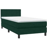 Box Spring krevet s madracem i LED tamnozeleni 80x220 cm baršun | shoptok.hr