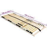LEŽAJ s letvicama Smeđa 100 x 190 cm Čvrsto drvo bukve | shoptok.hr