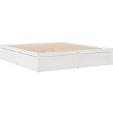 vidaXL Posteljni okvir bel 200x200 cm trdna borovina, (21216584) | Shoptok.si