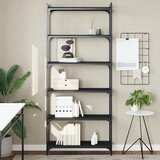 Regal za knjige sa 6 razina crni 80x30x188 cm konstruirano drvo | Eponuda.com