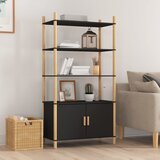 The Living Store Visoka omarica črna 80x40x153 cm inženirski les - Visoka Omarica, (21435722) Cene