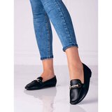TRENDI classic women's loafers black with decoration Cene