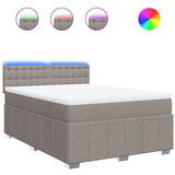 vidaXL Box spring postelja z vzmetnico taupe 140x200 cm blago, (21321103) | Shoptok.si