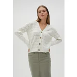 Moodo Women's button-up sweater - white
