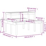  Stol za piknik voštano smeđi 110 x 134 x 75 cm masivna borovina | shoptok.hr