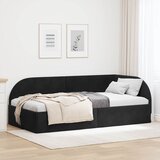  Kutni okvir kreveta s uzglavljem Crna 80 cm x 200 cm Baršun | shoptok.hr