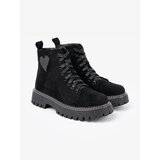 Shelvt Black lace-up ankle boots with a sparkling heart | shoptok.hr