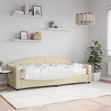The Living Store Dnevna postelja z vzmetnico krem 80x200 cm blago - Dnevna Postelja Z Vzmetnico, (21508850) | Shoptok.si