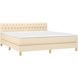  Krevet box spring s madracem LED krem 180x200 cm od tkanine | shoptok.hr
