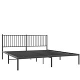  Metalni okvir za krevet s uzglavljem crni 180x200 cm | shoptok.hr