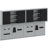 vidaXL 4 delni orodjar in pegboard komplet za montažo na steno črna kovina, (22048523) Cene