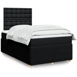 vidaXL Box spring postelja z vzmetnico črna 120x190 cm blago Cene