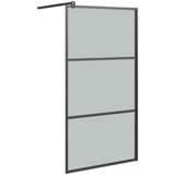 Pregrada za tuširanje 115 x 195 cm s tamnim staklom ESG crna Cijene