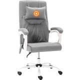 vidaXL masažna uredska stolica od tkanine siva | shoptok.hr