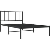 Metalni okvir za krevet s uzglavljem crni 100x200 cm | shoptok.hr