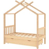 Maison Chic Otroška postelja - Otroški ležaj - Otroški posteljni okvir s predalom trdna borovina 70x140 cm, (21698413) Cene