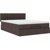  Otomanski krevet s madracem i LED tamnosmeđi 140x190 cm tkanine | Eponuda.com