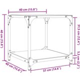  Stolić s prozirnom staklenom površinom 40 x 40 x 40 cm čelik | shoptok.hr