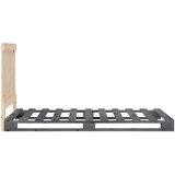  Okvir za krevet s uzglavljem sivi 90x200 cm masivna borovina | Eponuda.com