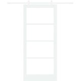  Klizna vrata Bijelo 93 x 211 cm Masivna borovina i staklo | shoptok.hr