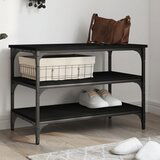 vidaXL Klupa za cipele crna 70 x 38 5 x 49 cm od konstruiranog drva | shoptok.hr