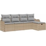  Sjedeća garnitura za vrt 5 kom. Poli ratan Bež 231 x 117 x 85 cm | shoptok.hr