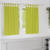 vidaXL Zavese z zavesami 2 pcs Jabolčno zelena 140x140cm Poliester | Shoptok.si
