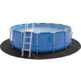 vidaXL Okrogli pokrov za bazen Črn Polietilen Ø 458 cm | Shoptok.si