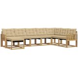  Set vanjskih sofa 8 kom. Bijela i bež Smeđa 306 x 187,5 x 73 cm | shoptok.hr