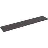 vidaXL Stenska polica temno rjava 220x40x(2-4) cm trdna hrastovina Cene