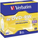 Verbatim 1x5 DVD+RW 4,7GB 4x Speed, matt silver Jewel Case Cijene