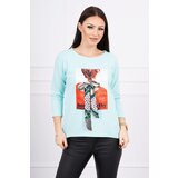 Kesi Blouse with 3D graphics Remarkable mint Cene