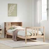 vidaXL Knjižna postelja brez vzmetnice 75x190 cm trdna borovina | Shoptok.si