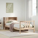 vidaXL Krevet s regalom za knjige bez madraca 75x190 cm borovina