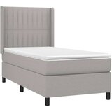  Krevet s oprugama i madracem svjetlosivi 100x200 cm od tkanine | shoptok.hr
