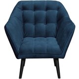 MID.YOU KOKTAJL FOTELJ, modra tekstil, leseni material | Shoptok.si