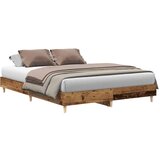 Maison Chic Posteljni okvir - Dvoposteljna postelja - Zakonska postelja brez vzmetnice star les 140x200 cm-J12424, (21773610) | Shoptok.si