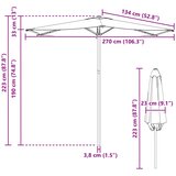  Vrtni suncobran 270 x 270 cm Poliester Pravokutni Žuta i bijela | shoptok.hr
