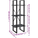 Ormarić za knjige s 3 razine sivi 40 x 30 x 105 cm od borovine | Eponuda.com
