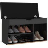 vidaXL klupa za cipele s jastukom sjajna crna 80 x 30 x 47 cm iverica | shoptok.hr